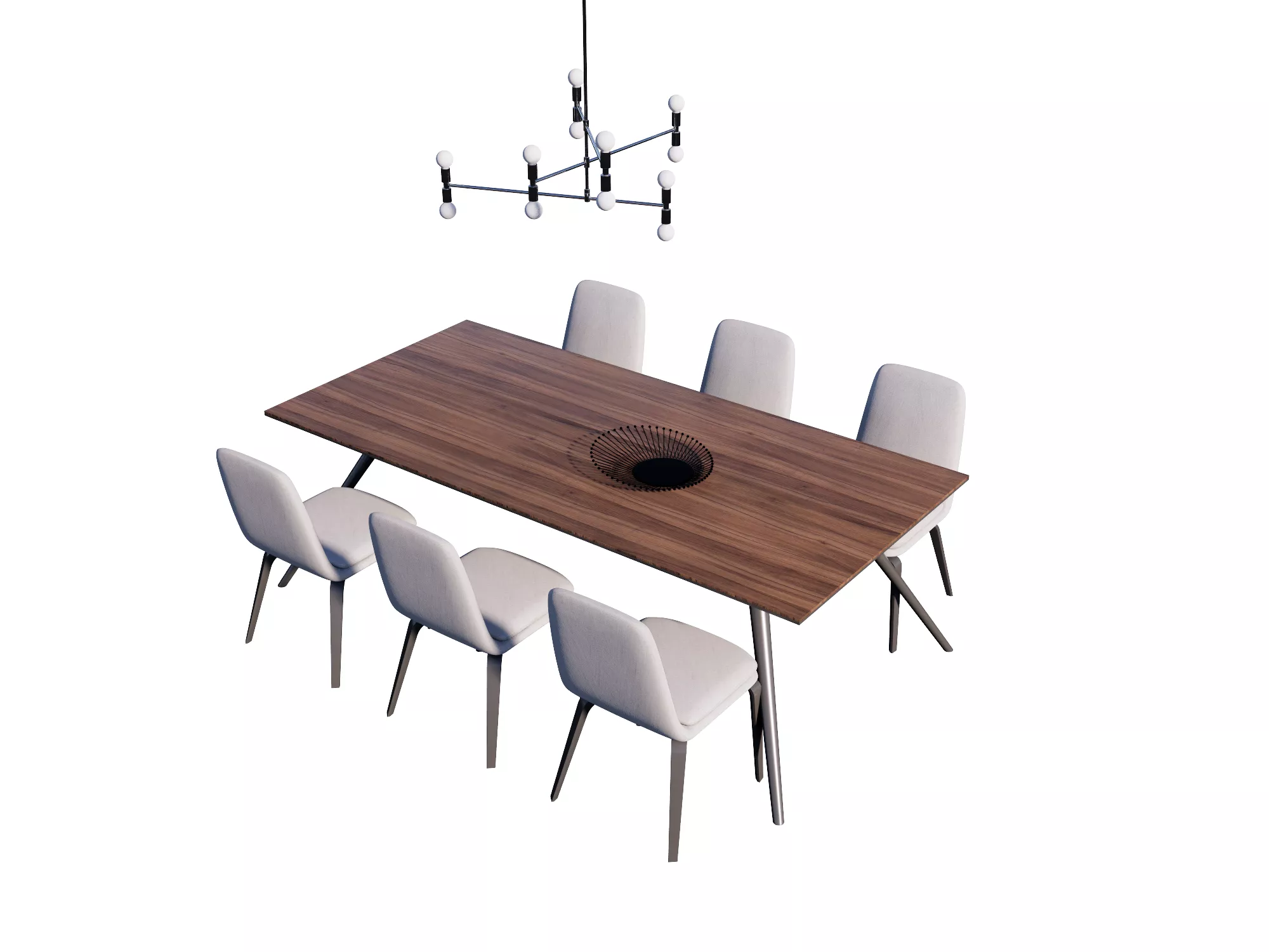 MODERN DINING TABLE SET - SKETCHUP 3D MODEL - ENSCAPE - 245818