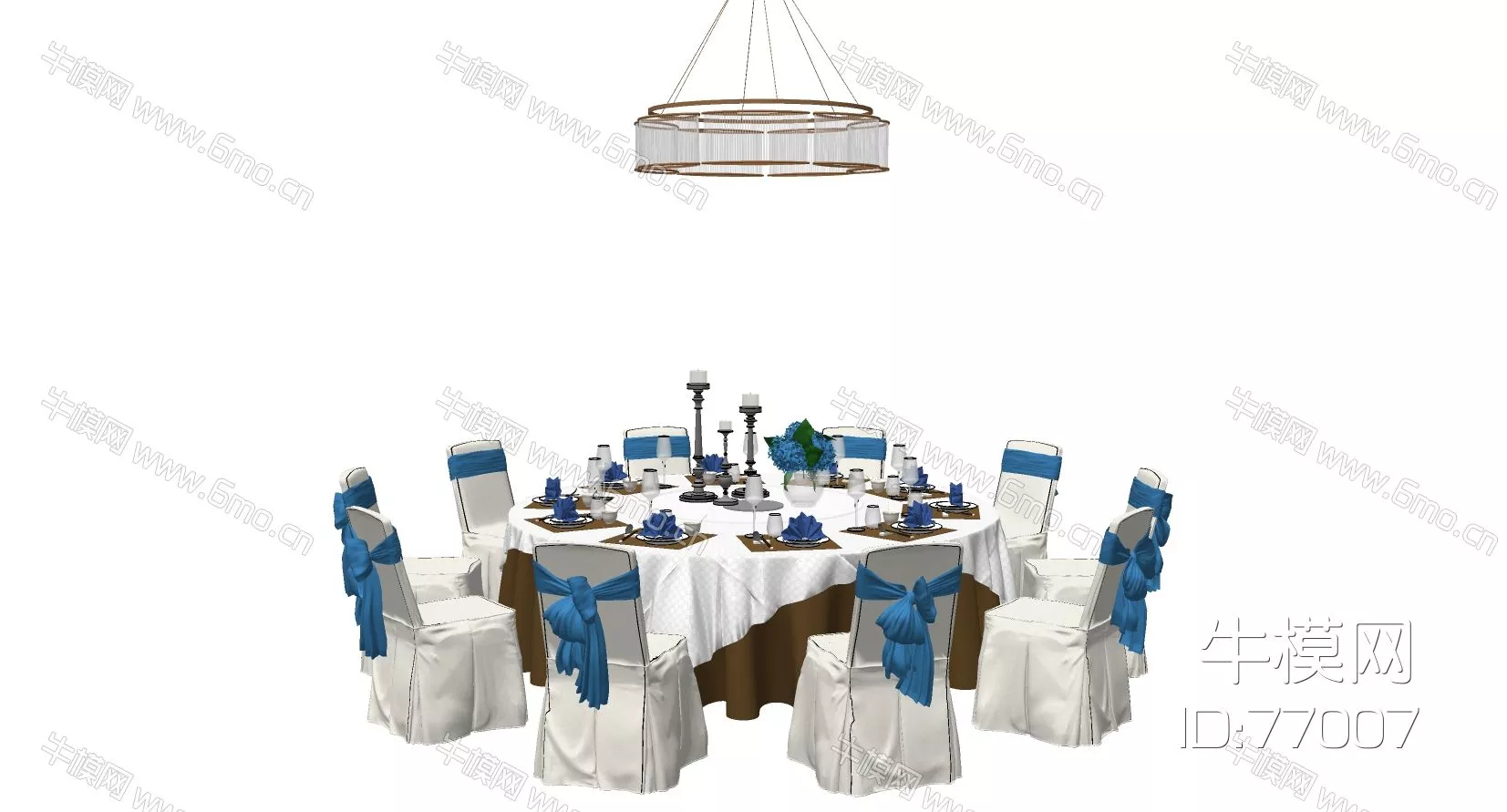 MODERN DINING TABLE SET - SKETCHUP 3D MODEL - ENSCAPE - 77007