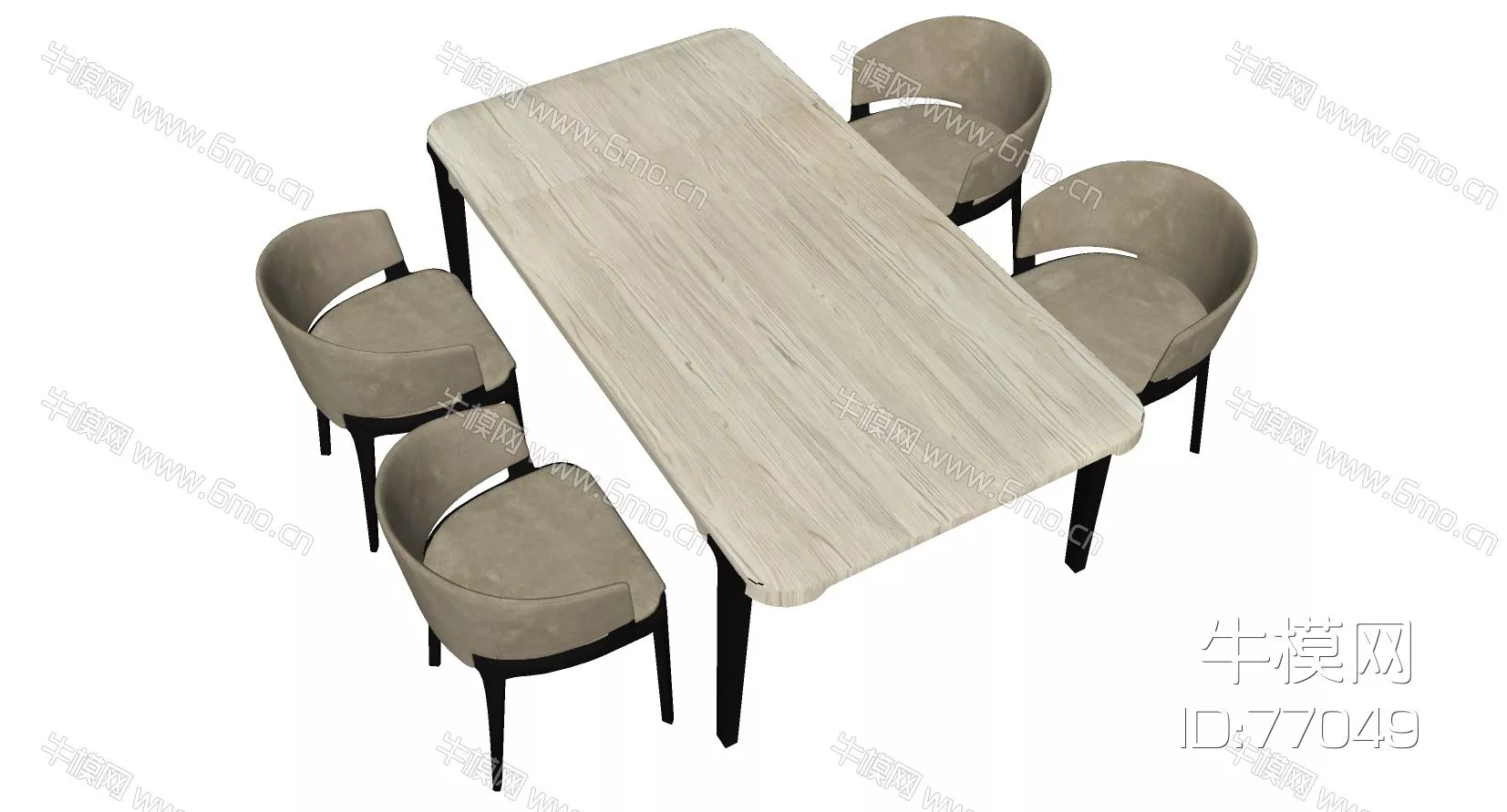 MODERN DINING TABLE SET - SKETCHUP 3D MODEL - ENSCAPE - 77049