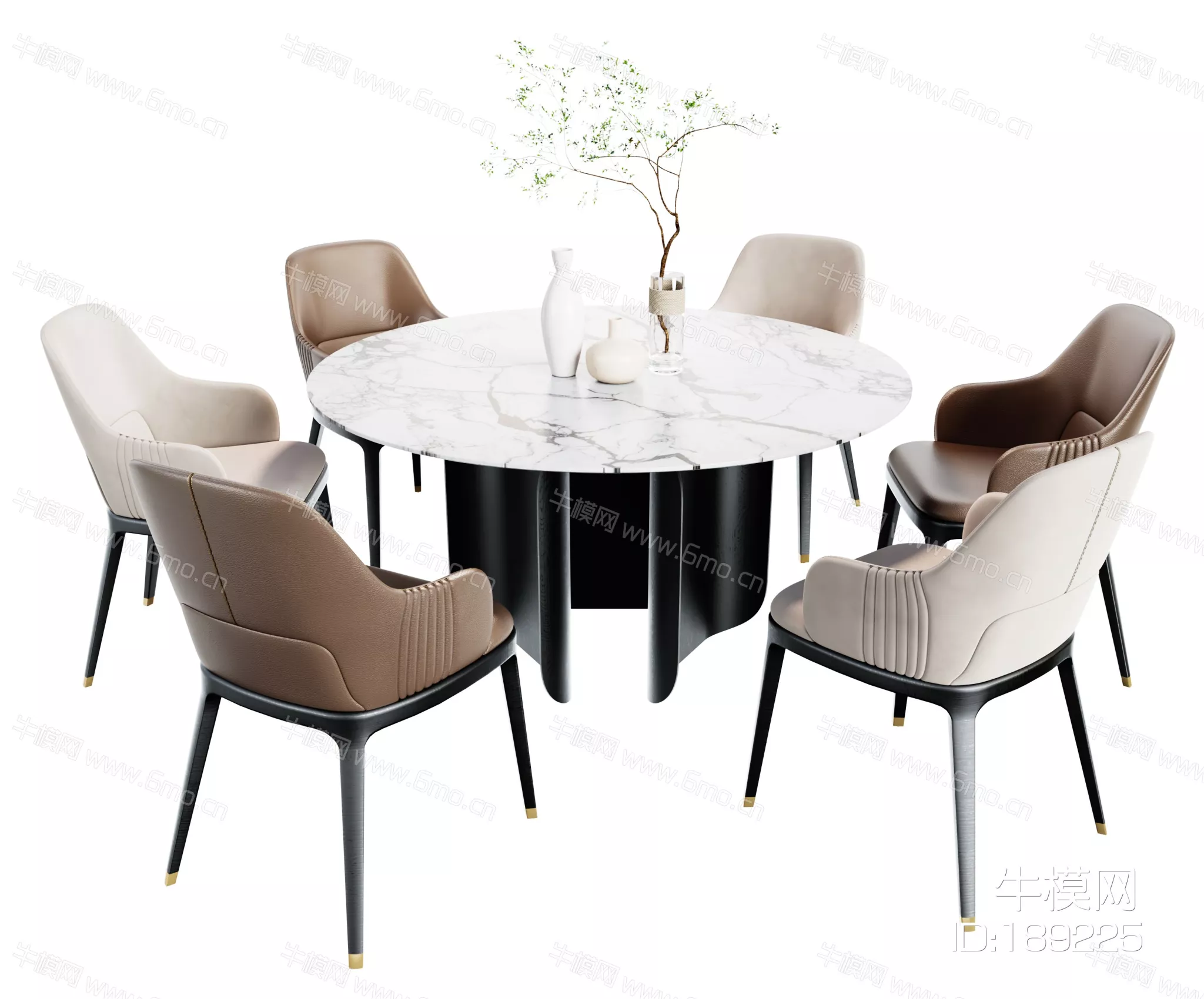 MODERN DINING TABLE SET - SKETCHUP 3D MODEL - VRAY - 189225