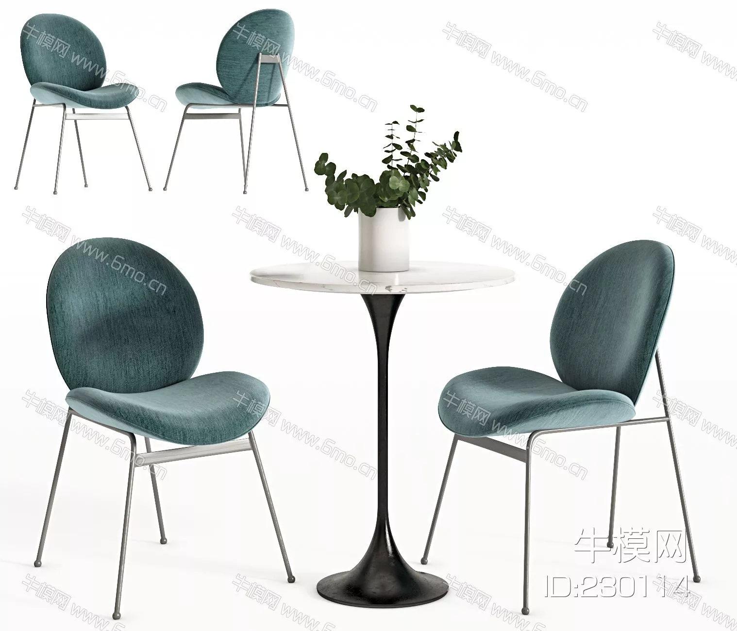 MODERN DINING TABLE SET - SKETCHUP 3D MODEL - VRAY - 230114