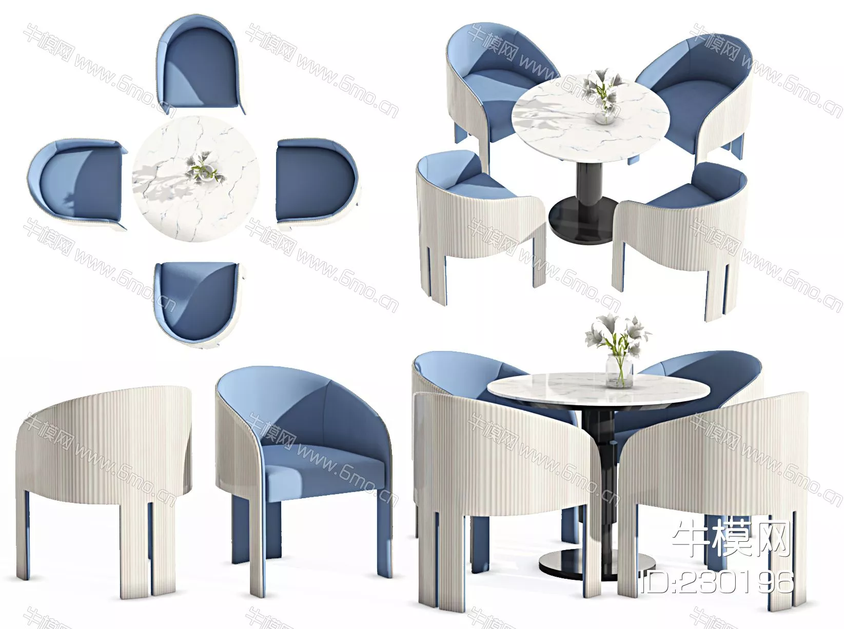 MODERN DINING TABLE SET - SKETCHUP 3D MODEL - VRAY - 230196