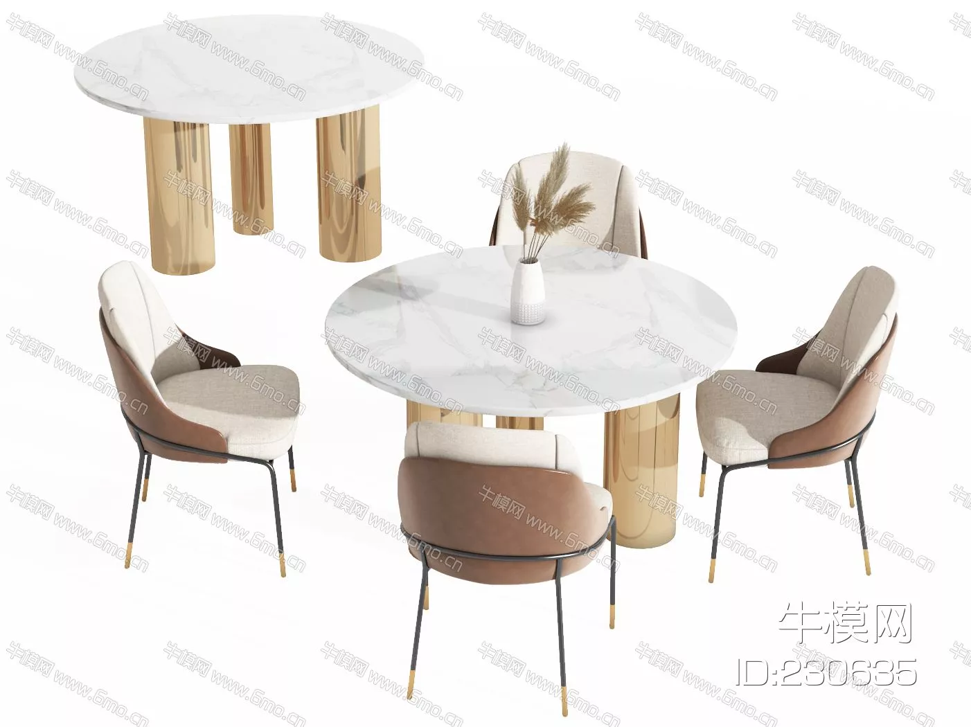 MODERN DINING TABLE SET - SKETCHUP 3D MODEL - VRAY - 230635