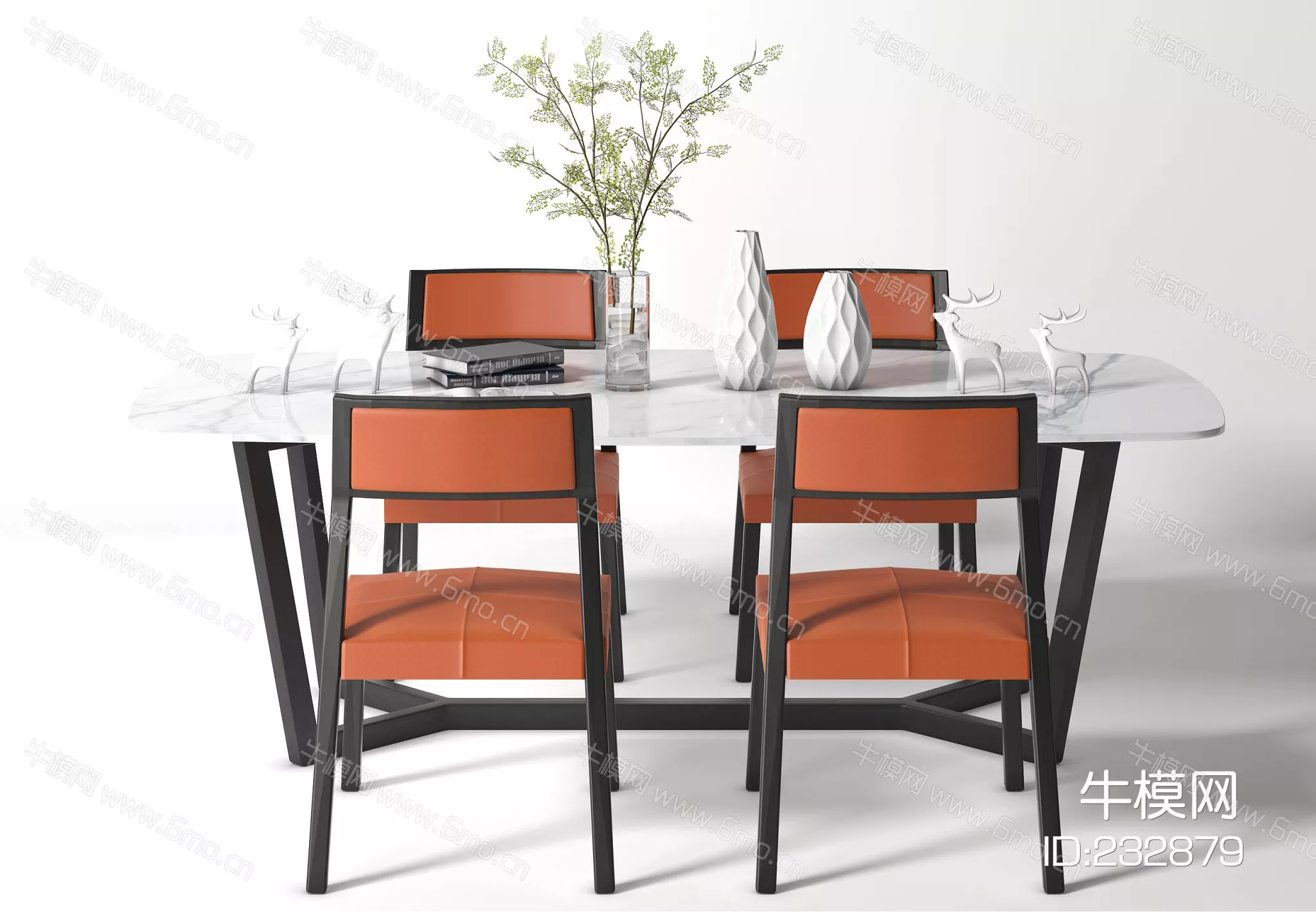 MODERN DINING TABLE SET - SKETCHUP 3D MODEL - VRAY - 232879