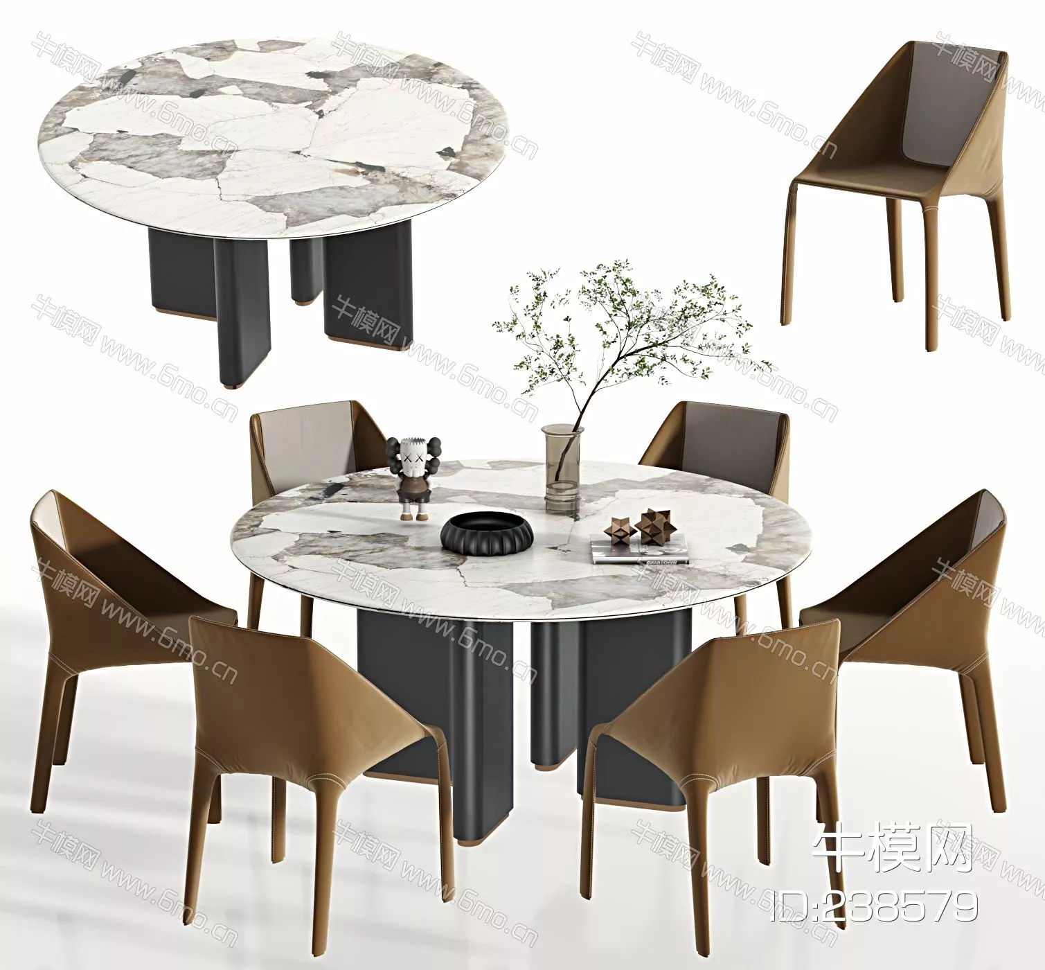 MODERN DINING TABLE SET - SKETCHUP 3D MODEL - VRAY - 238579