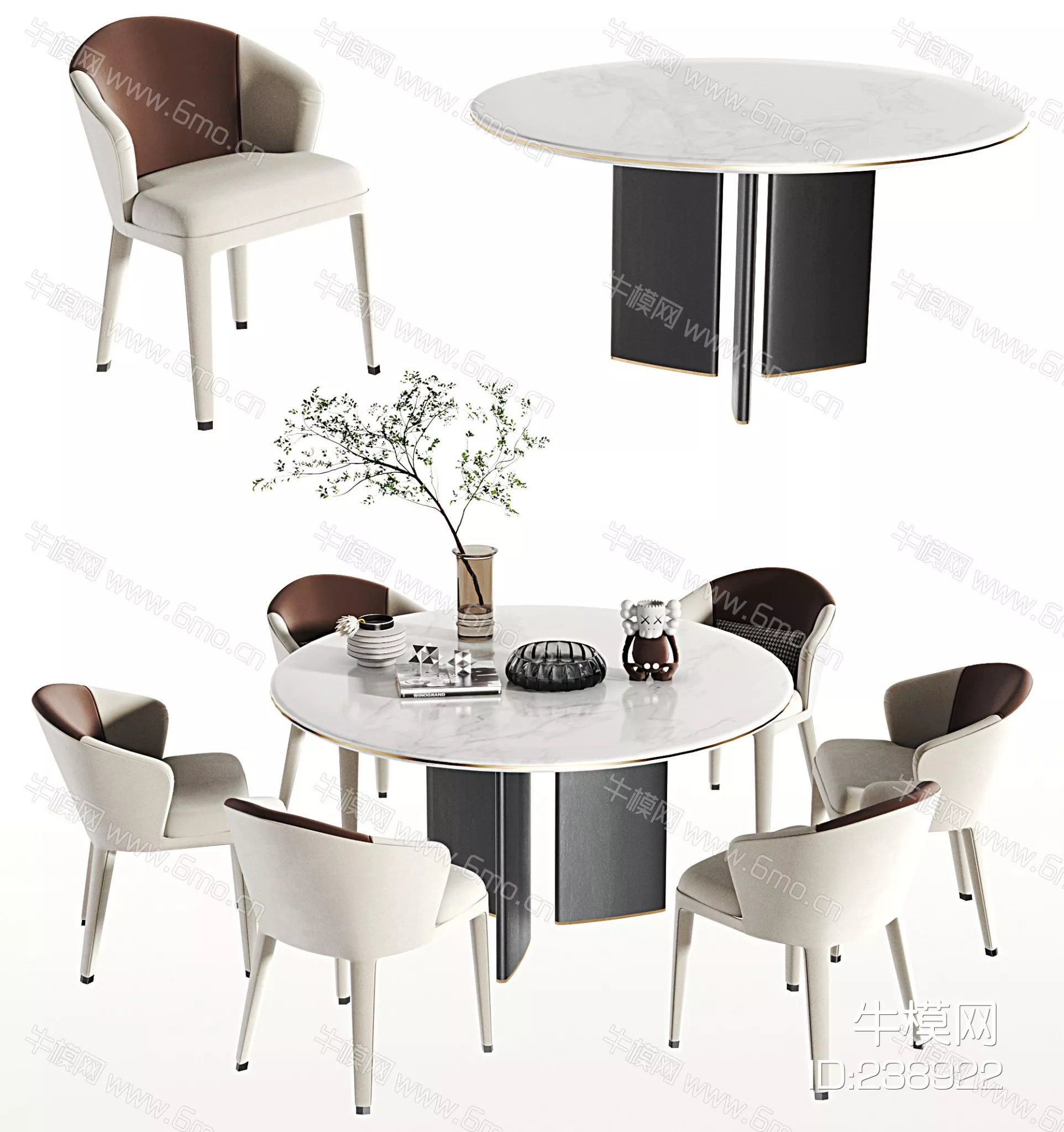 MODERN DINING TABLE SET - SKETCHUP 3D MODEL - VRAY - 238922