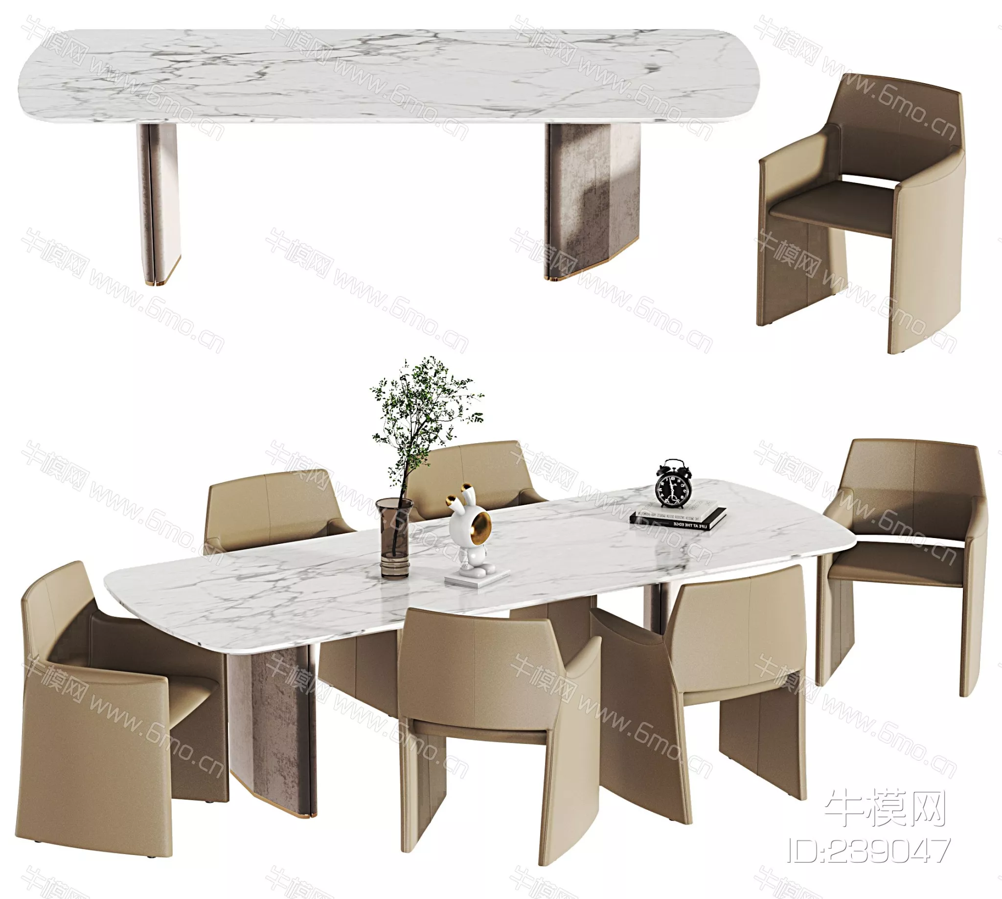 MODERN DINING TABLE SET - SKETCHUP 3D MODEL - VRAY - 239047