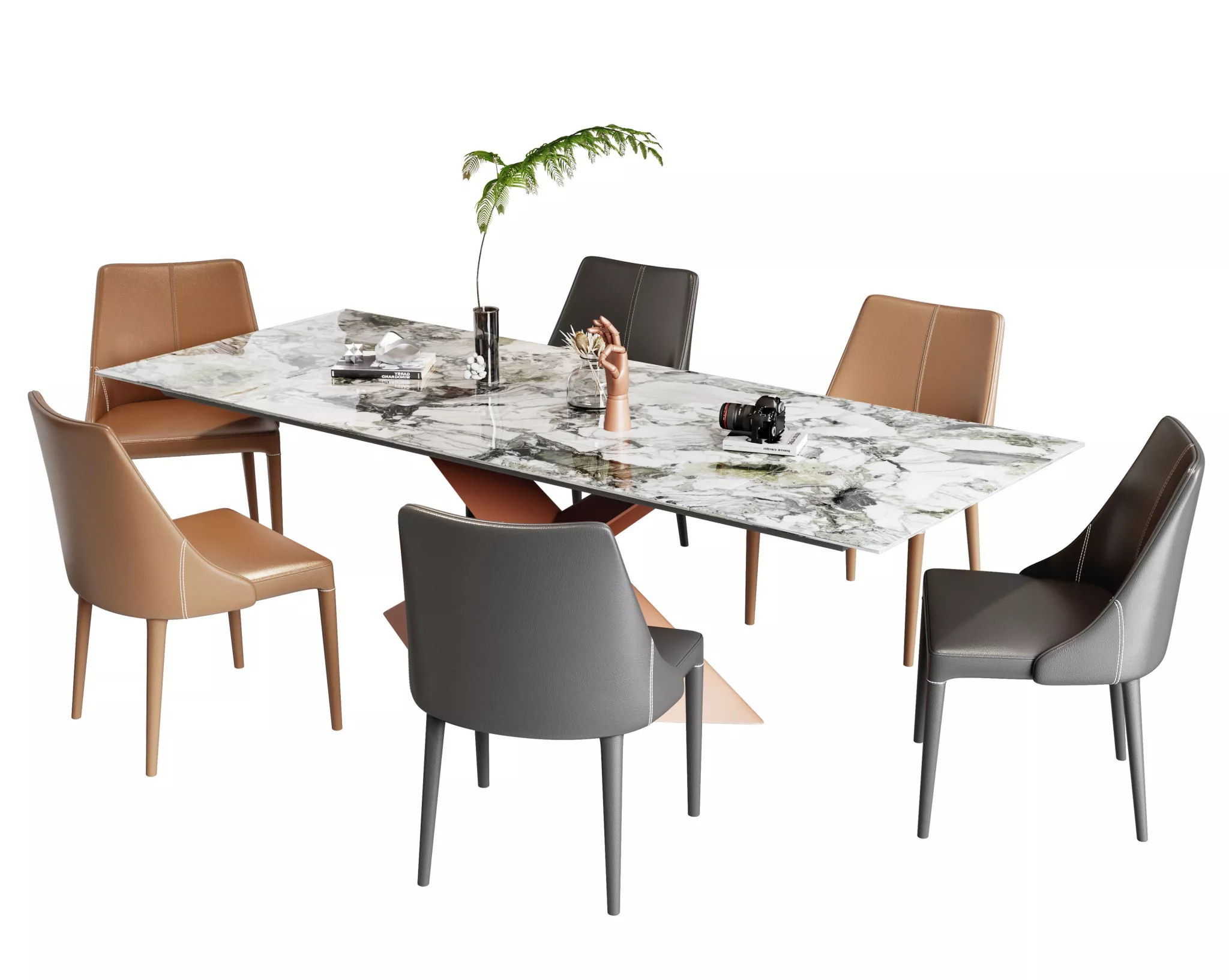 MODERN DINING TABLE SET - SKETCHUP 3D MODEL - VRAY - 243344