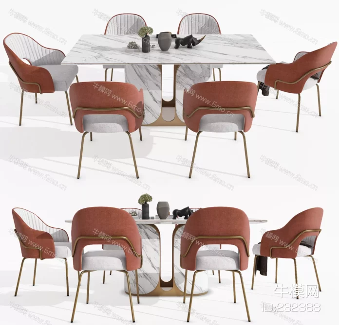 MODERN DINING TABLE SET - SKETCHUP 3D MODEL - VRAY - ID06223