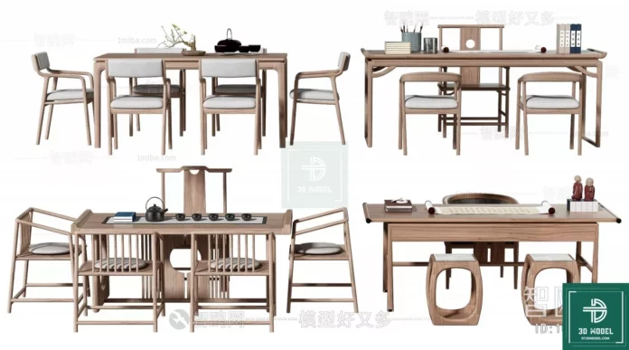 MODERN DINING TABLE SET - SKETCHUP 3D MODEL - VRAY OR ENSCAPE - ID06229