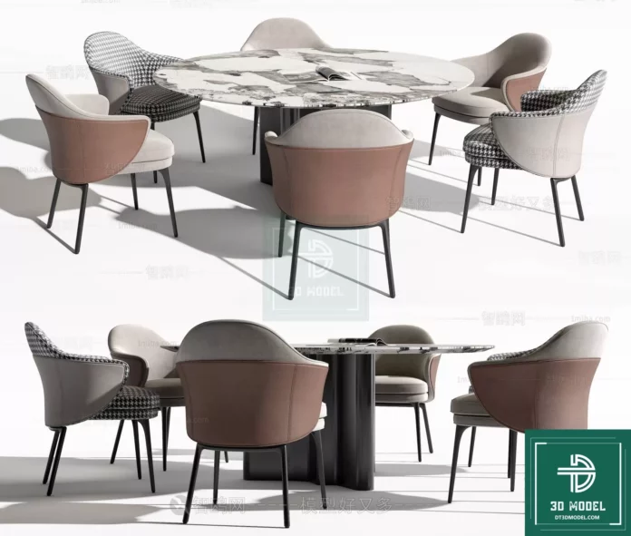 MODERN DINING TABLE SET - SKETCHUP 3D MODEL - VRAY OR ENSCAPE - ID06274
