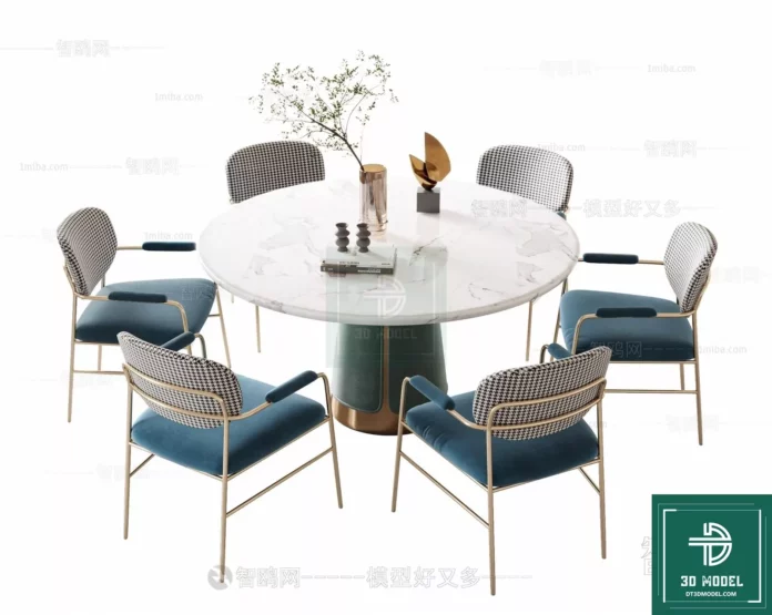 MODERN DINING TABLE SET - SKETCHUP 3D MODEL - VRAY OR ENSCAPE - ID06283