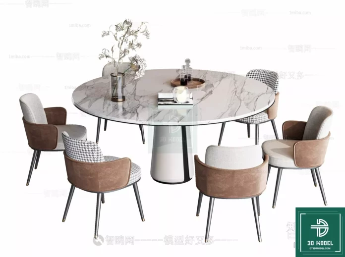 MODERN DINING TABLE SET - SKETCHUP 3D MODEL - VRAY OR ENSCAPE - ID06292