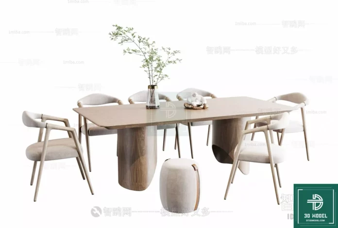 MODERN DINING TABLE SET - SKETCHUP 3D MODEL - VRAY OR ENSCAPE - ID06317