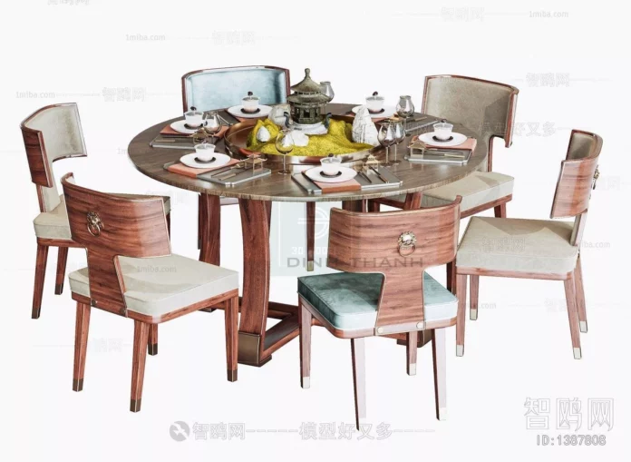 MODERN DINING TABLE SET - SKETCHUP 3D MODEL - VRAY OR ENSCAPE - ID06363