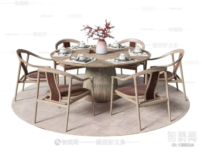 MODERN DINING TABLE SET - SKETCHUP 3D MODEL - VRAY OR ENSCAPE - ID06364