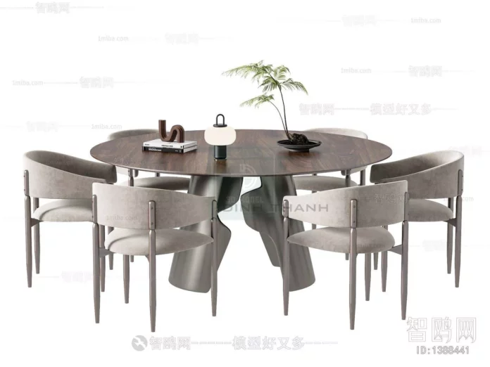 MODERN DINING TABLE SET - SKETCHUP 3D MODEL - VRAY OR ENSCAPE - ID06365