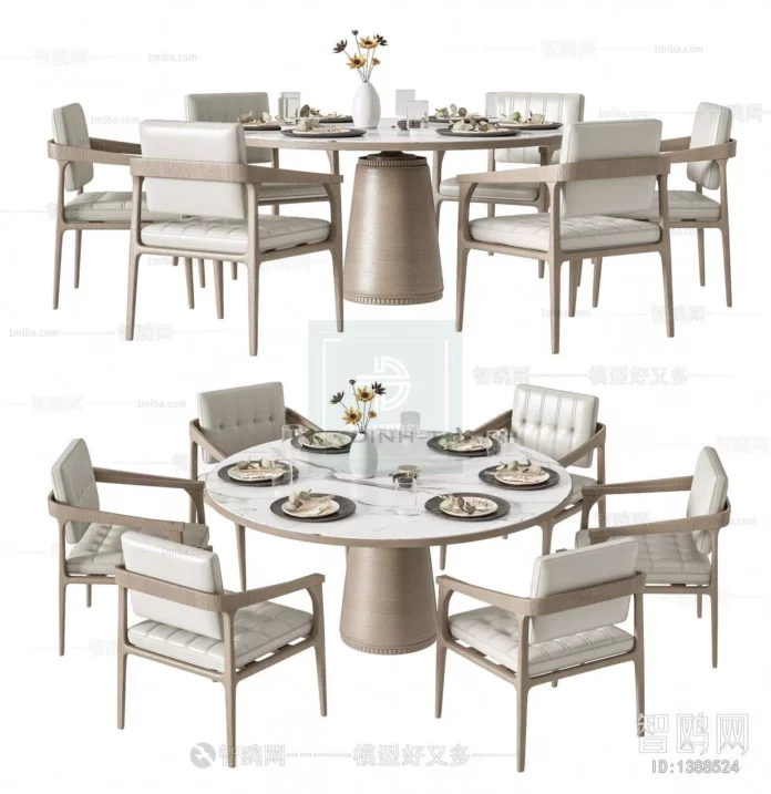 MODERN DINING TABLE SET - SKETCHUP 3D MODEL - VRAY OR ENSCAPE - ID06366