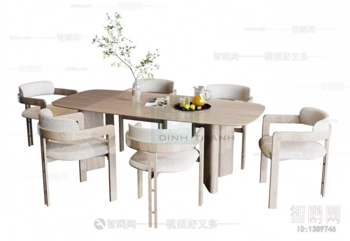 MODERN DINING TABLE SET - SKETCHUP 3D MODEL - VRAY OR ENSCAPE - ID06369