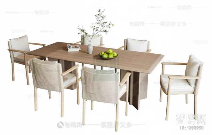 MODERN DINING TABLE SET - SKETCHUP 3D MODEL - VRAY OR ENSCAPE - ID06374