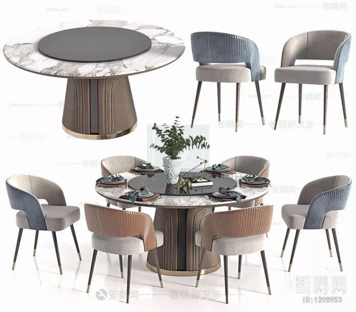 MODERN DINING TABLE SET - SKETCHUP 3D MODEL - VRAY OR ENSCAPE - ID06375