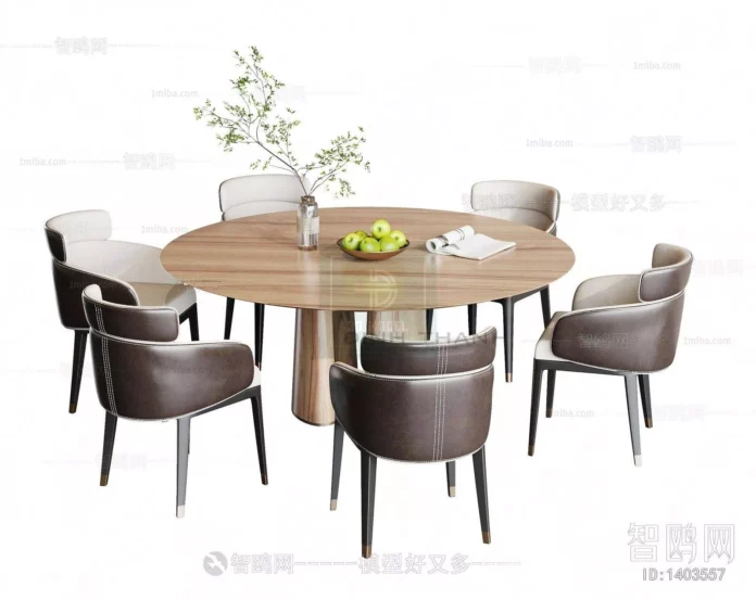 MODERN DINING TABLE SET - SKETCHUP 3D MODEL - VRAY OR ENSCAPE - ID06379