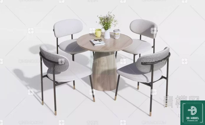 MODERN DINING TABLE SET - SKETCHUP 3D MODEL - VRAY OR ENSCAPE - ID06420