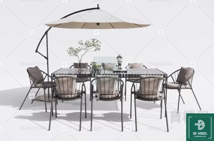 MODERN DINING TABLE SET - SKETCHUP 3D MODEL - VRAY OR ENSCAPE - ID06421