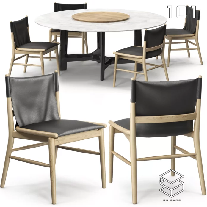 MODERN DINING TABLE SET - SKETCHUP 3D MODEL - VRAY OR ENSCAPE - ID06427