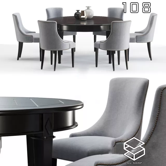 MODERN DINING TABLE SET - SKETCHUP 3D MODEL - VRAY OR ENSCAPE - ID06434