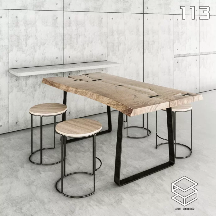 MODERN DINING TABLE SET - SKETCHUP 3D MODEL - VRAY OR ENSCAPE - ID06440