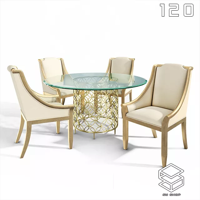 MODERN DINING TABLE SET - SKETCHUP 3D MODEL - VRAY OR ENSCAPE - ID06448