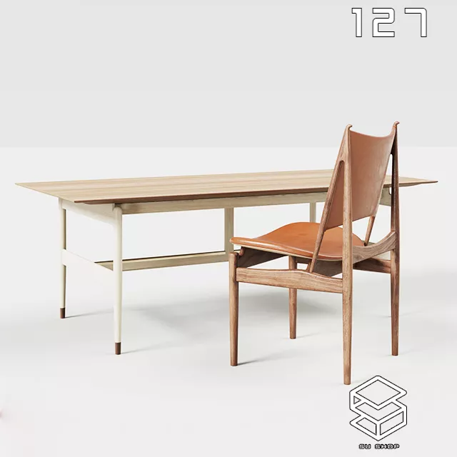 MODERN DINING TABLE SET - SKETCHUP 3D MODEL - VRAY OR ENSCAPE - ID06455