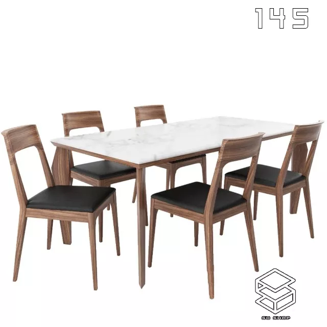 MODERN DINING TABLE SET - SKETCHUP 3D MODEL - VRAY OR ENSCAPE - ID06475