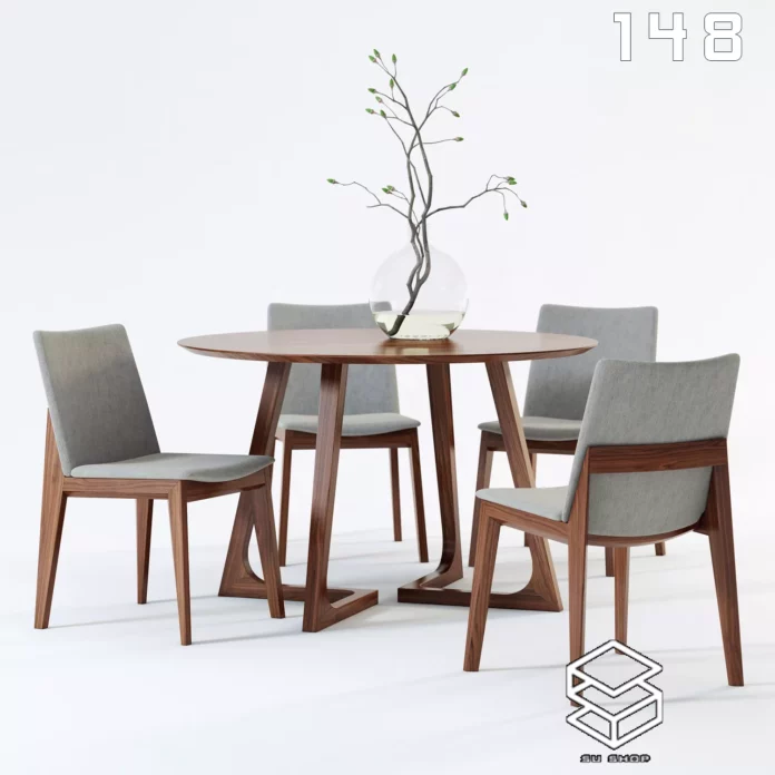 MODERN DINING TABLE SET - SKETCHUP 3D MODEL - VRAY OR ENSCAPE - ID06478