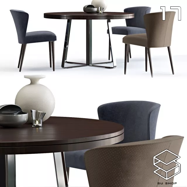 MODERN DINING TABLE SET - SKETCHUP 3D MODEL - VRAY OR ENSCAPE - ID06483