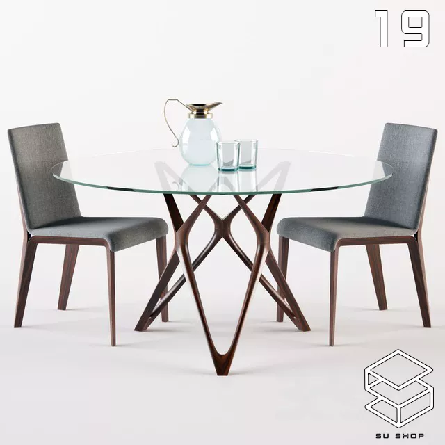 MODERN DINING TABLE SET - SKETCHUP 3D MODEL - VRAY OR ENSCAPE - ID06485
