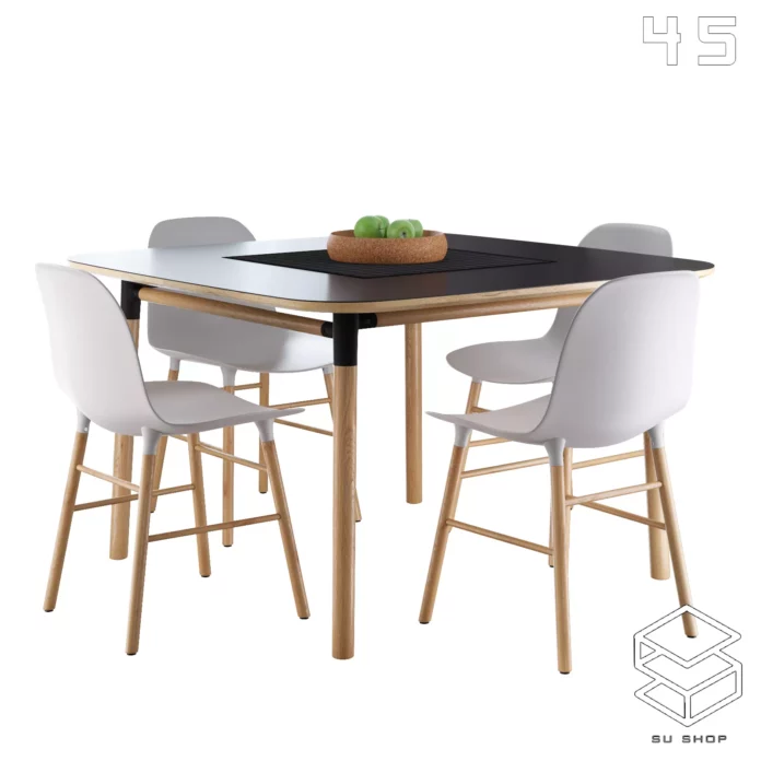 MODERN DINING TABLE SET - SKETCHUP 3D MODEL - VRAY OR ENSCAPE - ID06514