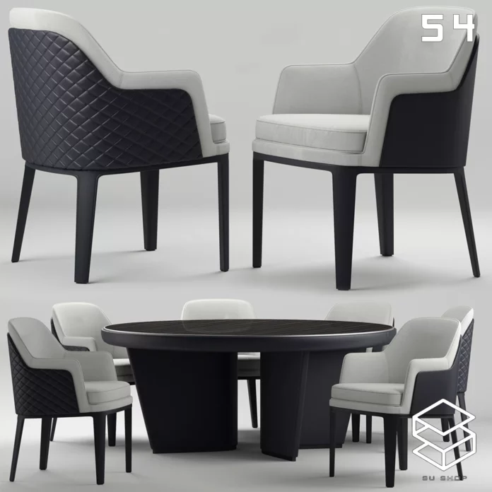 MODERN DINING TABLE SET - SKETCHUP 3D MODEL - VRAY OR ENSCAPE - ID06524