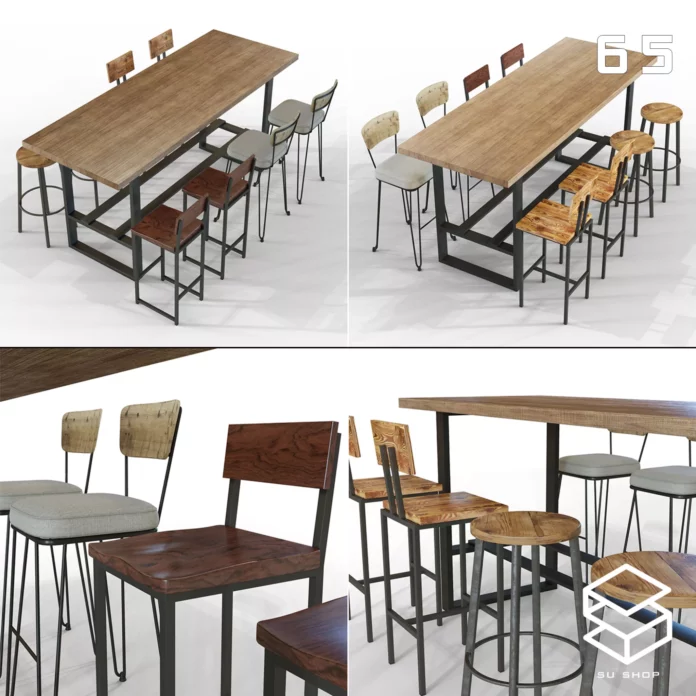 MODERN DINING TABLE SET - SKETCHUP 3D MODEL - VRAY OR ENSCAPE - ID06536