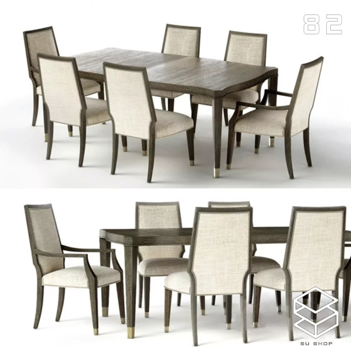 MODERN DINING TABLE SET - SKETCHUP 3D MODEL - VRAY OR ENSCAPE - ID06555