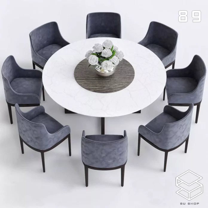 MODERN DINING TABLE SET - SKETCHUP 3D MODEL - VRAY OR ENSCAPE - ID06562
