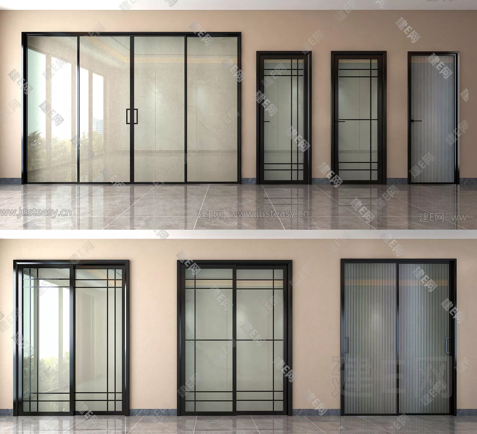 MODERN DOOR AND WINDOWS - SKETCHUP 3D MODEL - ENSCAPE - 107824198
