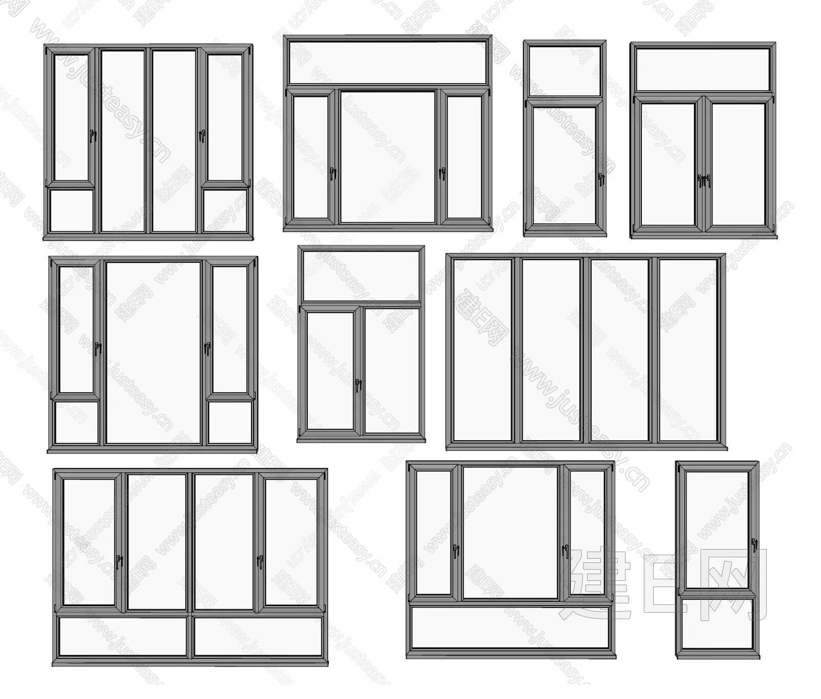 MODERN DOOR AND WINDOWS - SKETCHUP 3D MODEL - ENSCAPE - 110052668