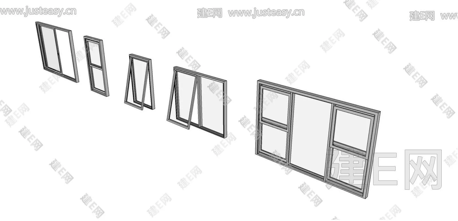 MODERN DOOR AND WINDOWS - SKETCHUP 3D MODEL - ENSCAPE - 111231451