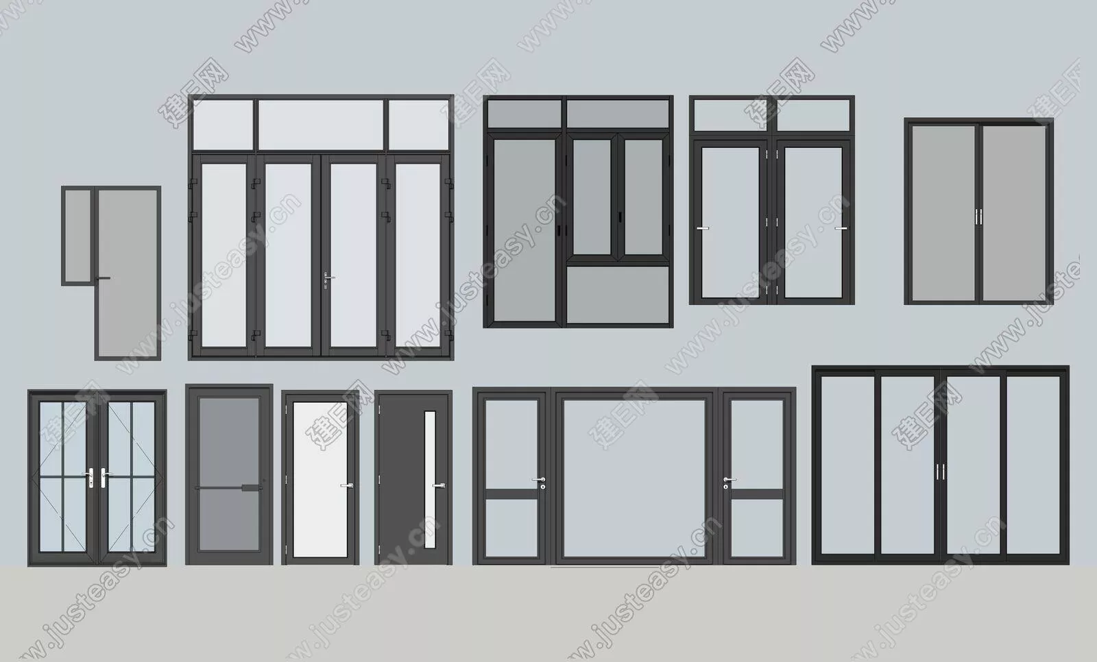 MODERN DOOR AND WINDOWS - SKETCHUP 3D MODEL - ENSCAPE - 112673058