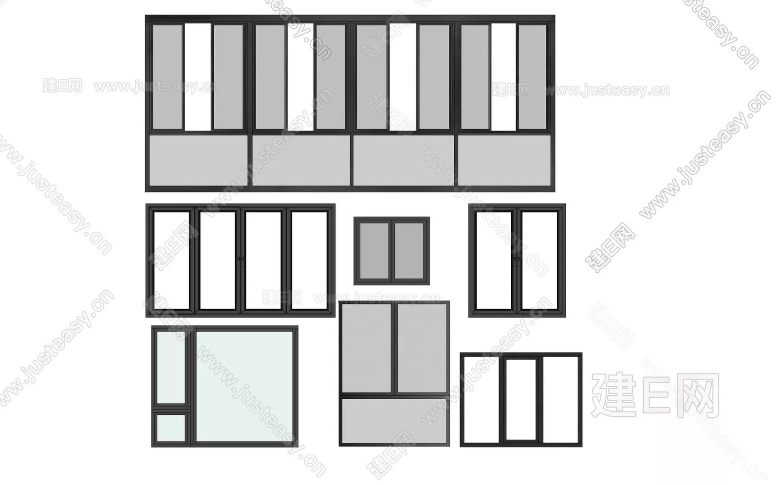 MODERN DOOR AND WINDOWS - SKETCHUP 3D MODEL - ENSCAPE - 112673250