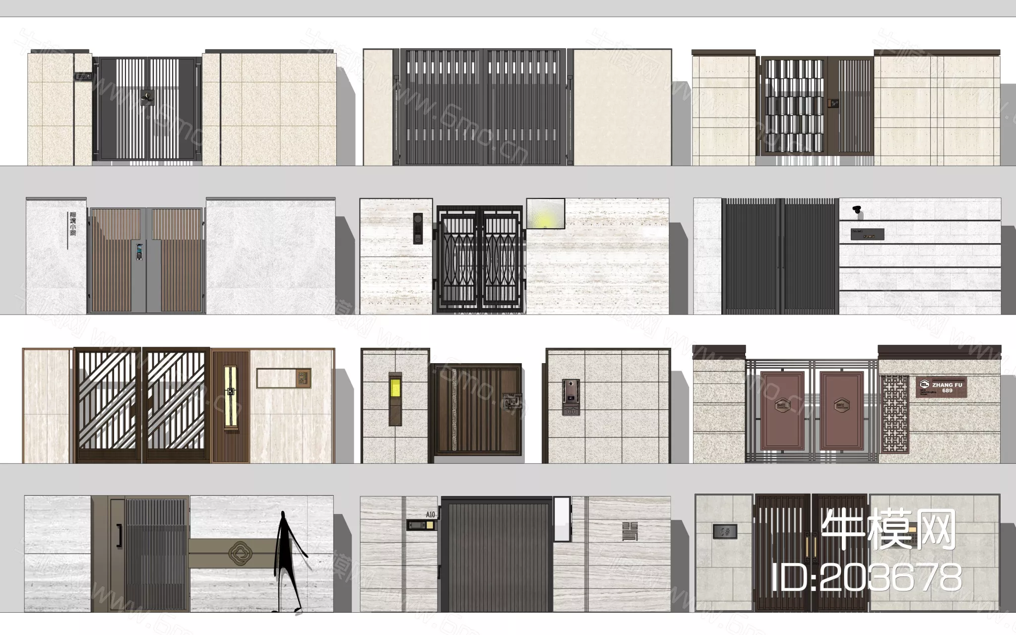 MODERN DOOR AND WINDOWS - SKETCHUP 3D MODEL - ENSCAPE - 203678