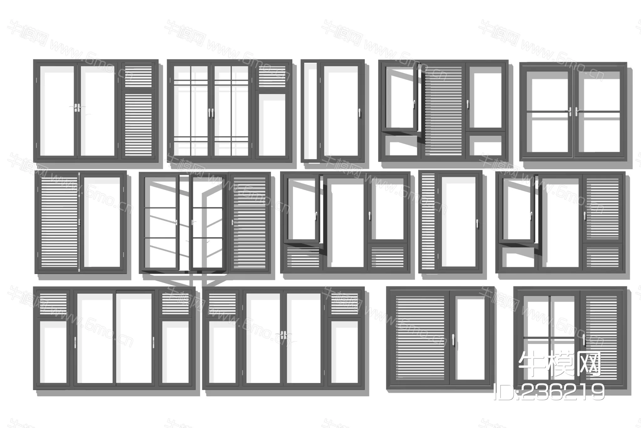 MODERN DOOR AND WINDOWS - SKETCHUP 3D MODEL - ENSCAPE - 236219