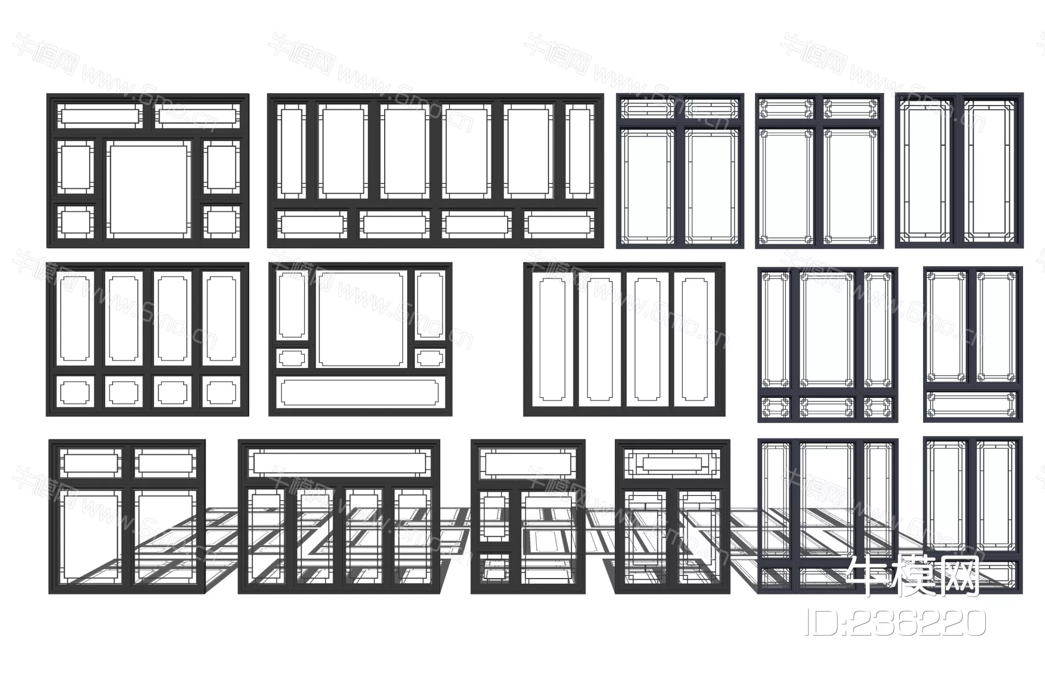 MODERN DOOR AND WINDOWS - SKETCHUP 3D MODEL - ENSCAPE - 236220